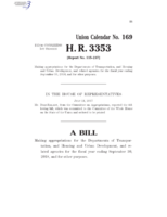 HR 3353 - FY18 House THUD Approps Bill (Hsg)